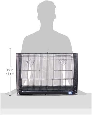 Medieval Moods Flight Bird Cage with Castle-Inspired Design, Spacious Interior, Durable Construction, and Ample Room for Birds to Fly, Play Black