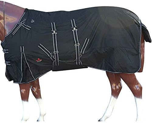 Black 84 in HILASON 1200D Winter Waterproof Poly Horse Turnout Blanket Belly Wrap