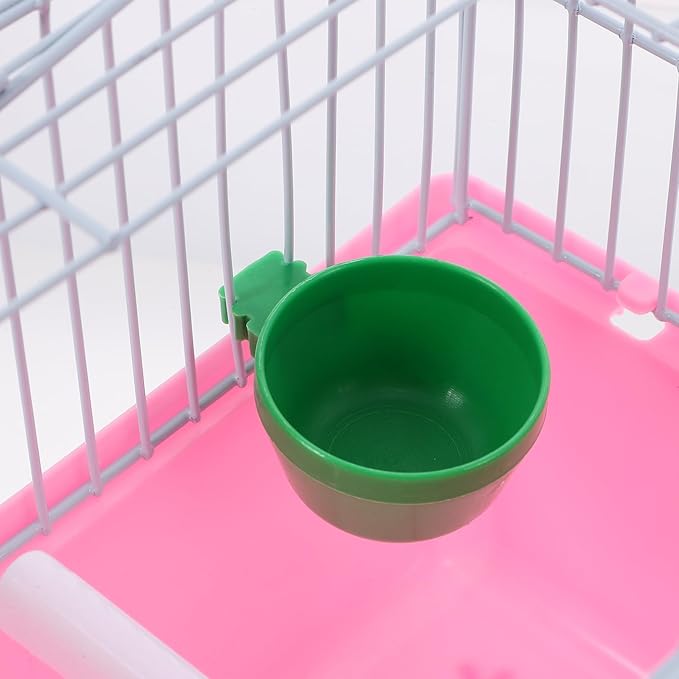 Kisangel Portable Bird Cage for Pets Spacious Travel Carrier Perch Food Box and Water Bottle for Lovebirds and Parrots for Outdoor Adventures