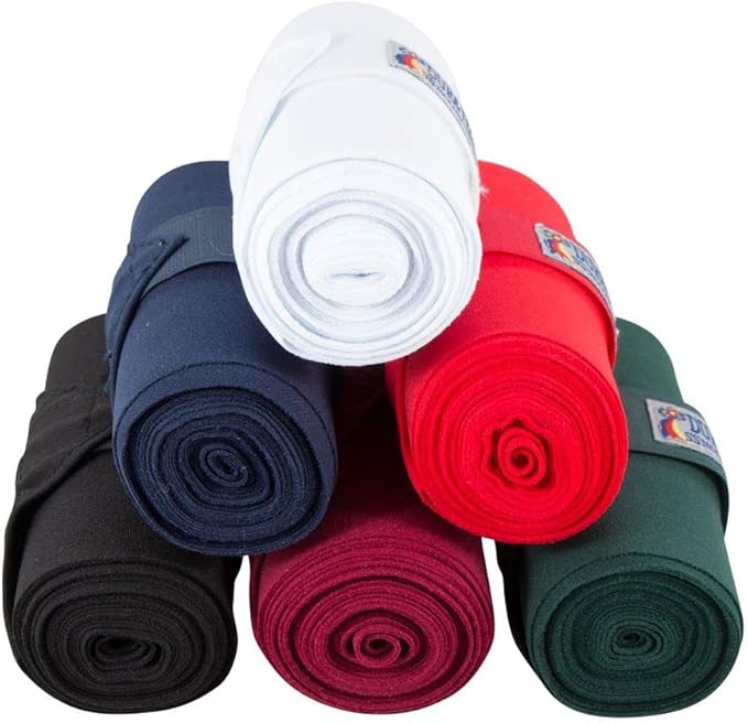 Dura-Tech Standing Wraps for Horses | Color Burgundy | Optimal Comfort & Support | Ideal for Post-Exercise & Trailering | Right Tension Application | Secure Closure
