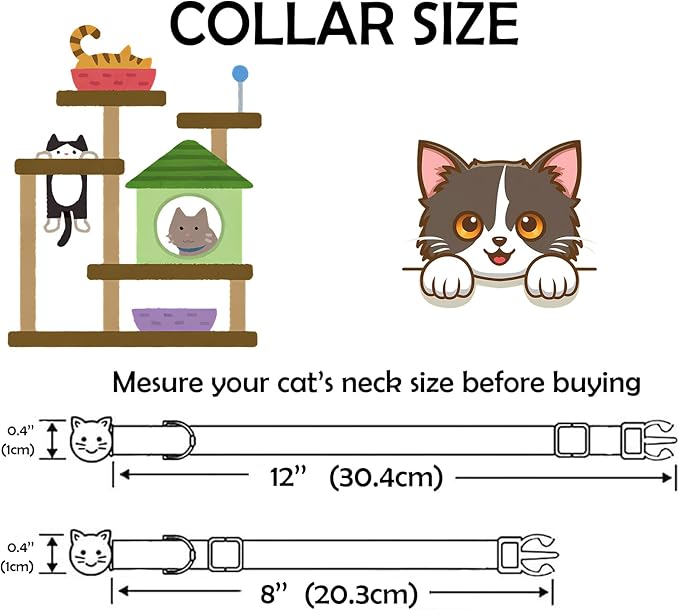 Elegant little tail 2 Pack Cat Collar-Shark Print Cotton Breakaway Cat Collars with Bell Pendant Kitten for Boy Safety Adjustable Collar for Small Cats Puppy