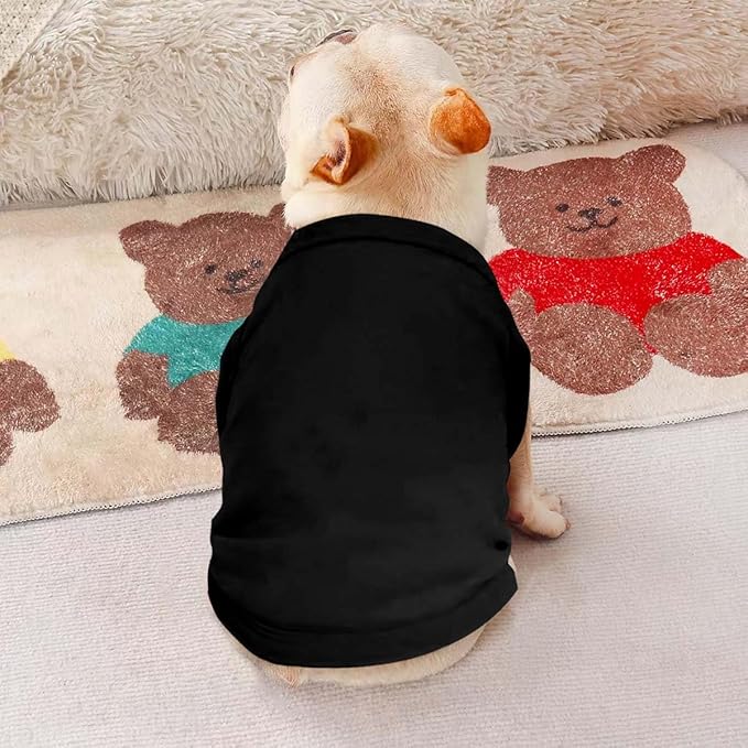 Black Dog Shirt Custom Pet T Shirts for Small Medium Large Dogs Customized Clothes with Image Logo Text Breathable Sleeveless Tank Top Personalized Outfits Puppy Apparel, L (Blank)