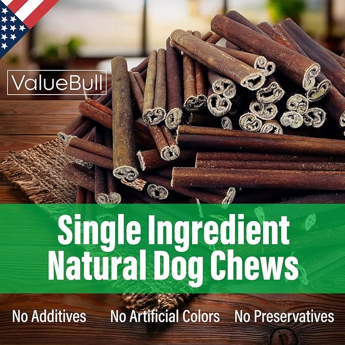 ValueBull USA Collagen Sticks for Dogs, 6 Inch Super Jumbo Chews, Natural Long-Lasting Dog Treats, 50 Count - Promotes Joint, Skin & Coat Health with Glucosamine and Chondroitin