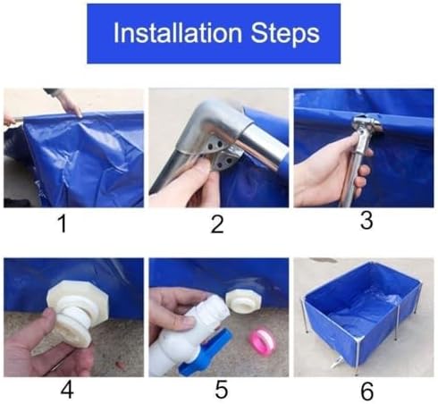 Durable PVC Fish Breeding Tank with Steel Frame - Clear View, Easy Assembly, Ideal for Aquatic Pets, Backyard Pool Pond, 50x40x30cm