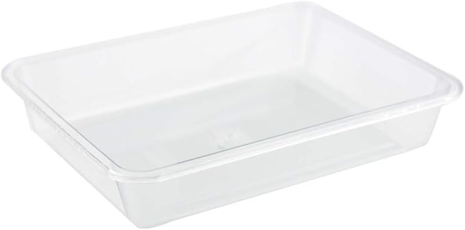 OMEM Reptile Drinking Tray - Large Water Dish Plastics Plate for Turtles, Small Reptiles, Ball Pythons, Lizards, and Snake Cages Bowl (S=27x21x4.7cm, White)