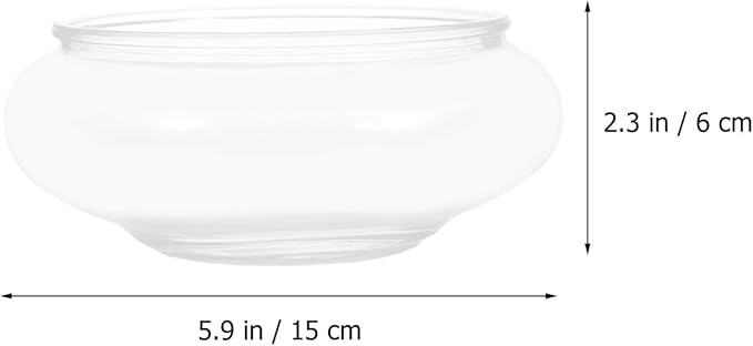 DOITOOL Clear Fish Bowl Vase Glass Bubble Bowl Round Shallow Planter Terrarium Fish Bowl Water Lily Bowl Wide Mouth Flower Vase Aquatic Plant Pot Hydroponic Planter Glass Fish Tank Bowl, S