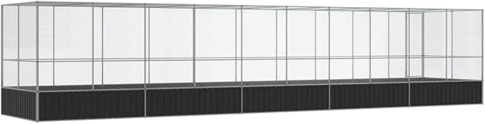 Outdoor Aviary Bird Cage, Galvanized Steel Outside Ample Activity Space Birdcage, 409.1"x81.5"x83.5", -271