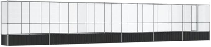 Outdoor Aviary Bird Cage, Galvanized Steel Outside Ample Activity Space Birdcage, 492.3"x42.1"x83.5", -267