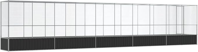 Outdoor Aviary Bird Cage, Galvanized Steel Outside Ample Activity Space Birdcage, 410.4"x42.1"x83.5", -266