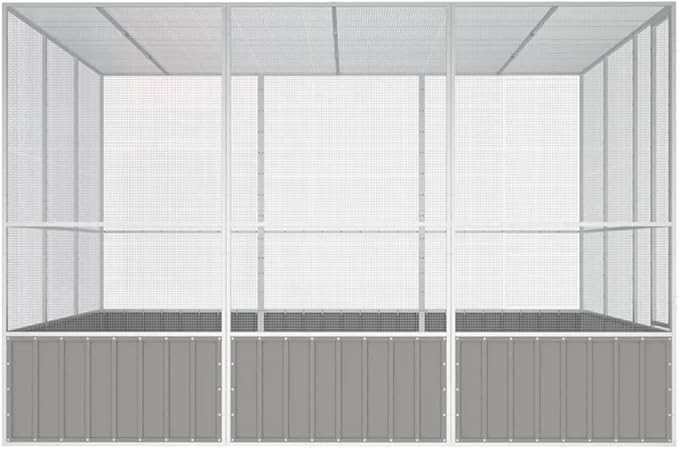 Tidyard Large Galvanized Steel Bird Cage, Spacious Rectangular Design for Outdoor Use, Ideal for Budgies and Parrots