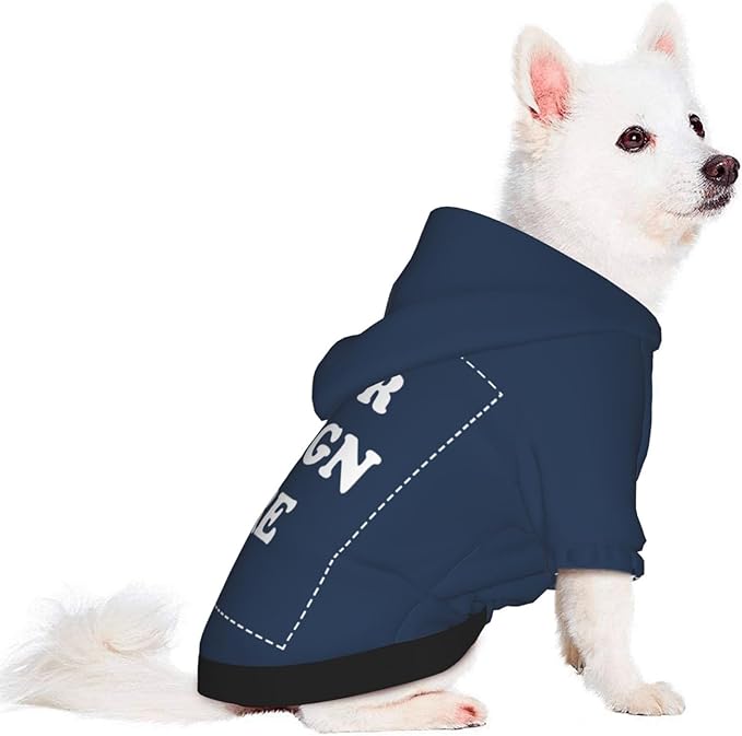 Dog Costume, Custom Dog Hoodie, Dog Name Costume Holiday Pet Pajamas Outfit, Personalized Pet Coat Costumes for Small Medium Large Dogs and Cats for Winter, Navy, XXS