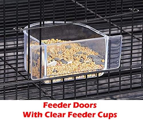 Lot of 6 Aviary Breeding Bird Finch Parakeet Aviary Canary Lovebird Budgie Flight Cage 24"x16"x16"H (Black)