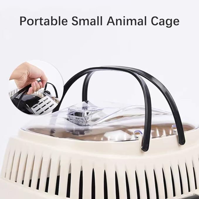 Pink Travel Small Animals Hamster Hedgehog Guinea Pig Cage Carrier for Hamsters Hedgehogs Ferret Bird Parrot Guinea Pig Travel Carrier Cage with Handle Breathable Small Animal Guinea Pig Cage Carrier