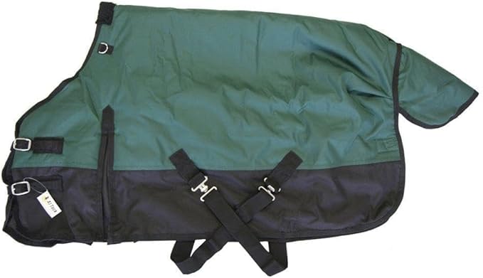 AJ Tack 1200D Waterproof Winter Pony Blanket - 300g Heavyweight Turnout with Fleece Collar, Shoulder Gussets & Tail Flap - Turquoise 52"