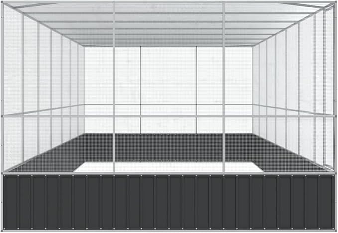 Steel Aviary with Extension, Large Flight King Bird Cage for Cockatiels African Grey Quaker Amazon Sun Parakeets Green Cheek Conures Pigeons Parrot Bird Cage, 285.4"x120.9"x83.5",-86