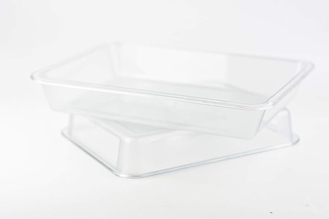 OMEM Reptile Drinking Tray - Large Water Dish Plastics Plate for Turtles, Small Reptiles, Ball Pythons, Lizards, and Snake Cages Bowl (S=27x21x4.7cm, White)