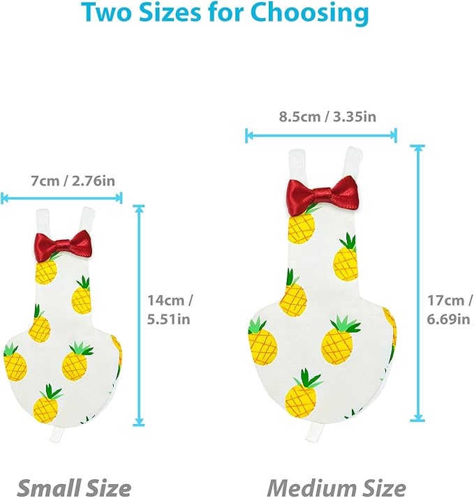 UKJENT Bird Diaper Protective Parrot Nappy - 4 Pack, Reusable Flight Suit with Waterproof Inner Layer, Washable Cute Urine Wet Suit for Cockatiel Monk Parakeet Sun Parakeet Lory(M)