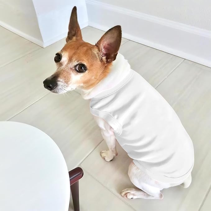 Custom Dog Shirt Pet Clothes Breathable Shirts for Small to Large Dogs Customized Name Logo Photo Puppy Outfits Personalized Sleeveless Vest Pets Apparel White, 4XL