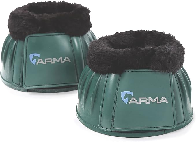 Shires ARMA Fleece Trim Bell Boot (Green, Full)