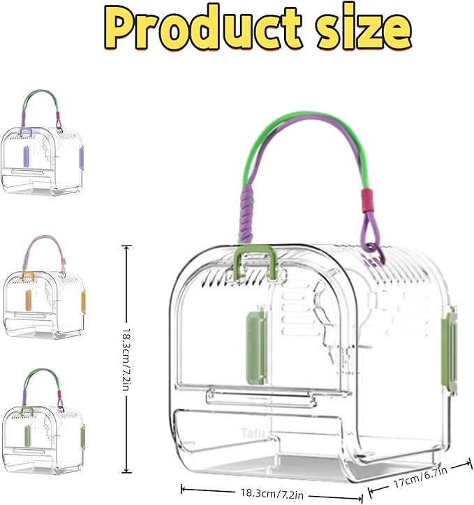 Portable Plastic Bird Cages，Travel Bird Cage,Lightweight Waterproof Ventilated Small Bird Cage,Outdoor Use Easy to Carry,for Small Birds, Budgies and Pet Birds (Yellow, A)