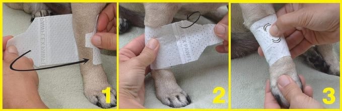 Basic Leg Bandages for Dogs, Cats and Other Pets First Aid Non-Adhesive Fur Friendly - Value 10 Pack (5 Standard, 5 Wide) by PawFlex (XX-Small)