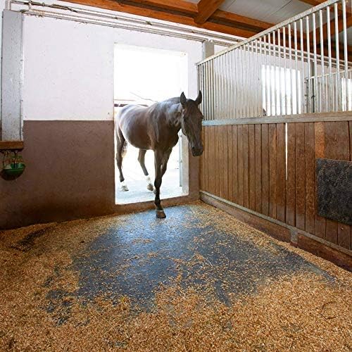 American Heavy Duty Stall Mats - Stable/Horse Mats - Thick, Durable Rubber Flooring - Solid Black 14' x 20' Set 3/4" Thick (70 Tiles Total)