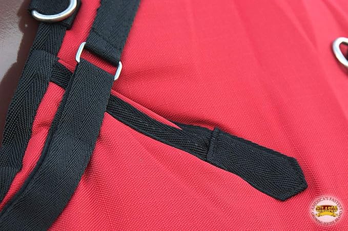 HILASON 1200D Winter Waterproof Poly Horse Turnout Blanket Belly Wrap Red | 70 in