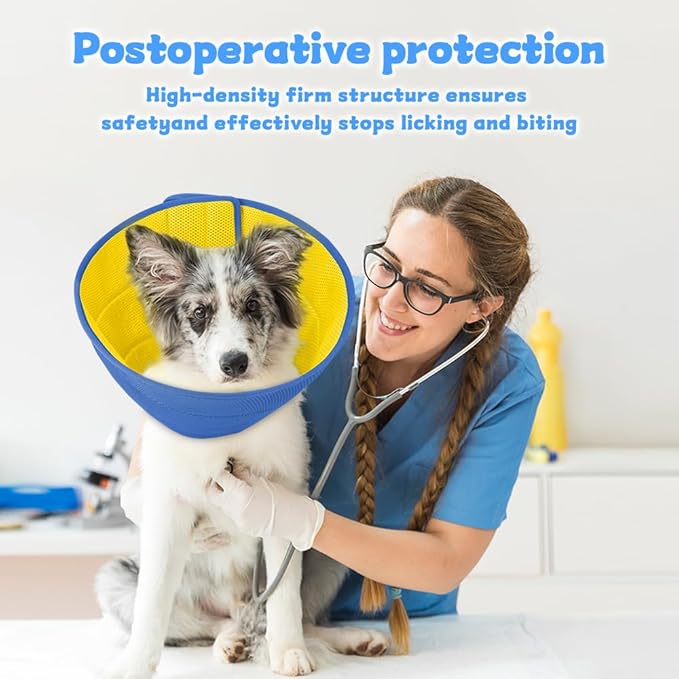 Dog Cone Soft Recovery Collars & Cones After Surgery for Medium Large Dogs, Comfy Ecollars to Stop Licking, Adjustable, Dog Ecollars for Recovery Fabric: Soft Comfort, Ecollars of Shame Alternatives