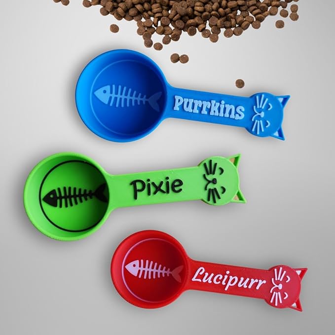 Personalized Cat Food Scoop, Cat Food Measuring Cup with Name, Kibble Scoop (16 oz - 2 cups)