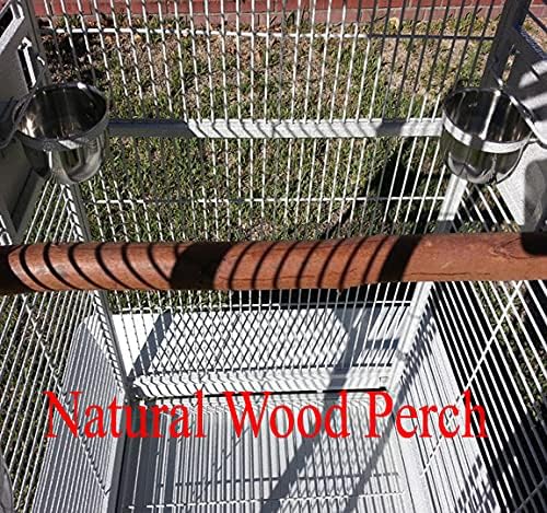 Huge XX-Large Double Ladders Open Play Top Wrought Iron Bird Parrot Parakeet Finch Macaw Cockatoo Rolling Cage Include Metal Trays Around Seed Guard and Toy Hook