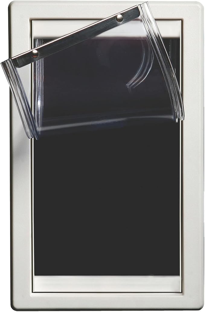 IDEAL PET PRODUCTS Since 1979 Ideal Pet Products Screen Guard Pet Door, Medium, 7" x 11.25" Flap Size, White