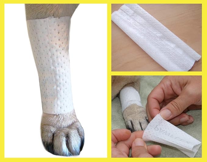Protective Sleeve Tubular Cover - Bandages - for Dogs Cats and Other Pets First Aid Wound Care Comfortable Non-Adhesive Breathable & Water Resistant 18 Strips (yields 36-54 Covers)-(X-Small)
