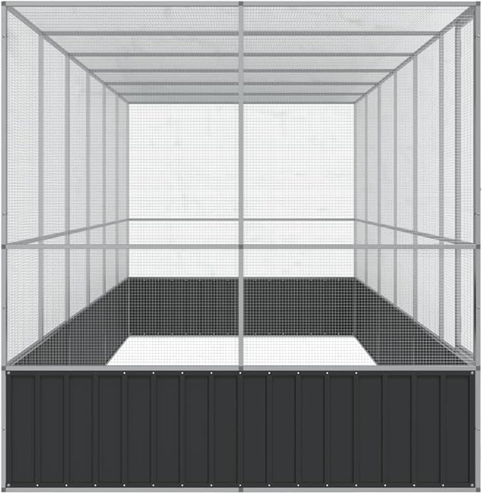 Steel Aviary with Extension, Large Bird Cage with Lockable Door, Aviary Spacious and Versatile Cage Ideal for Parakeets, Parrots, Lovebirds, Cockatiels, Pigeons, 246.1"x81.5"x83.5",-282