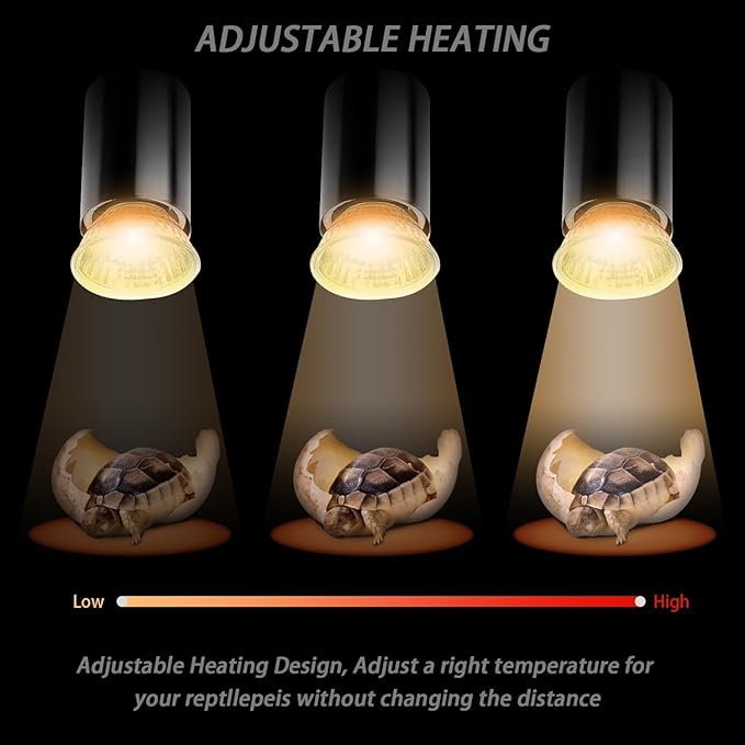 75W UVA UVB Bulbs, Light Turtle Heat Lamp for Reptiles and Amphibian Tanks, Terrariums and Cages, Fit E26 Heat Reptile Lamp,Works with Various Lamp Fixtures 2-Pack