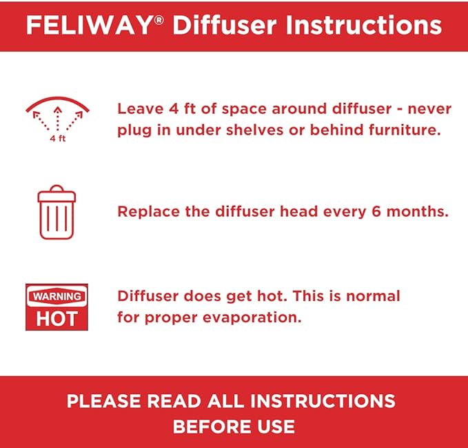 FELIWAY® MultiCat 3 x 30 Day Cat Calming Refills for Pheromone Diffuser, 3 x 48ml Value Pack- Helps Reduce Conflicts and Signs of Tension in Multi-Cat Households