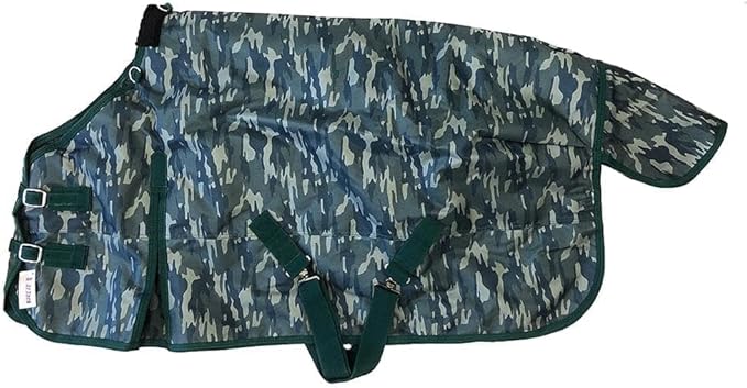 AJ Tack 1200D Waterproof Winter Pony Blanket - 300g Heavyweight Turnout with Fleece Collar, Shoulder Gussets & Tail Flap - Turquoise 60"