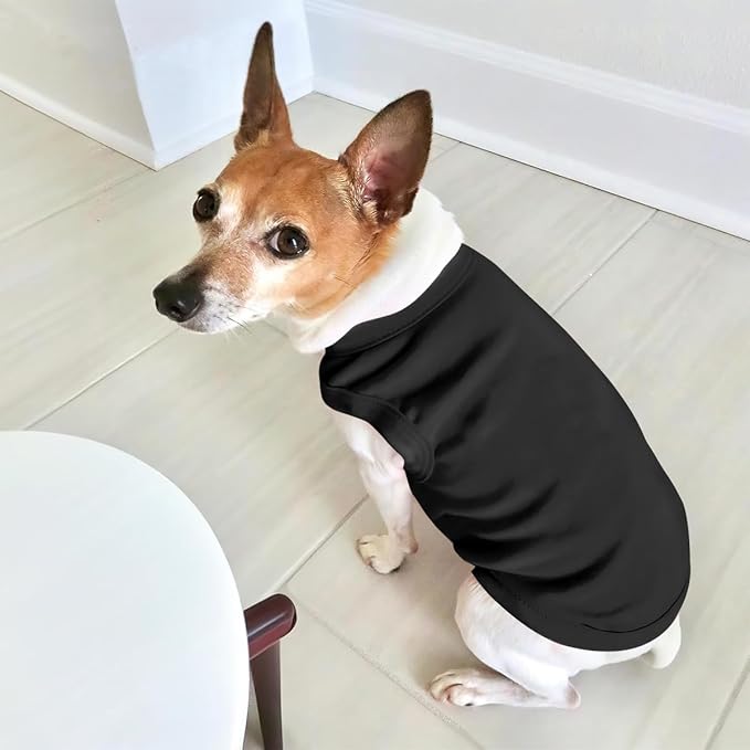 Customized Dog Shirt Custom Pet Clothes T Shirts for Small to Large Dogs Design Image Logo Text Outfits for Puppy Cat Personalized Breathable Sleeveless Pullover All-Black, XS