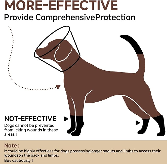 Dog Cone Collar M, Soft Cones for Large Medium Small Dogs,Adjustable Dog Cone Alternative to Stop Licking, Comfy Elizabethan Collar for After Surgery Wound Healing & Hot Spots Brown