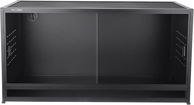 Large PVC Reptile Enclosure 76 Gallons with 12'' Height Cabinet Reptile Terrarium 44''x20''x20'' for Bearded Dragon Gecko Lizard Snake, Wide Breeding Vivarium Area with Sliding Doors Lock