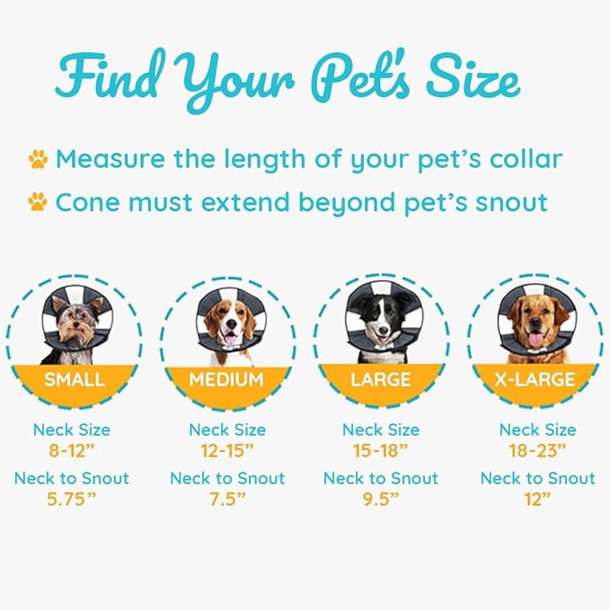 ZenPet Recovery Cone E-Collar for Dogs & Cats – Soft, Comfortable, Safe & Stress-Free Healing After Surgery, Adjustable Design, Secure Custom Fit (Large)