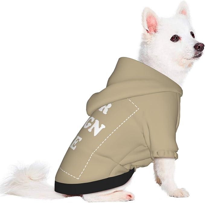 Dog Clothes, Custom Dog Hooded Sweatshirt, Personalized Pet Costume Robe Shirt with Text/Image/Club Name/Pet Shop Logo for Small Medium Large Dogs and Cats, Khaki, L