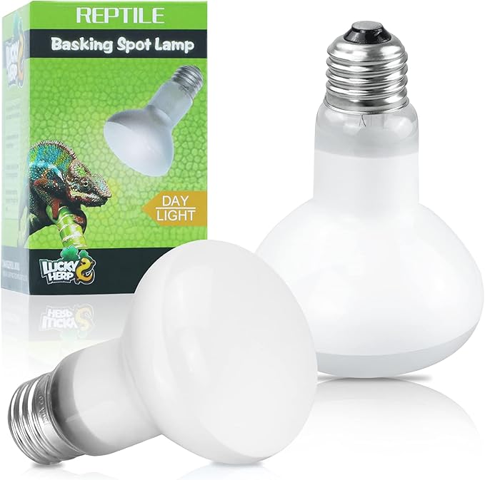 LUCKY HERP Reptile Heat Lamp - 100W (2nd Gen) Heat Lamp Bulbs for Reptiles 2 Pack, Amphibians Basking Heat Lamp Bulbs, UVA Daylight Basking Light for Reptiles, Bearded Dragon, Lizard, Turtle, Chicken