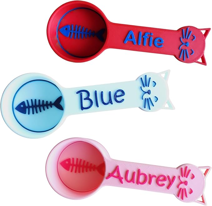 Personalized Cat Food Scoop, Cat Food Measuring Cup with Name, Kibble Scoop (8 oz - 1 cup)