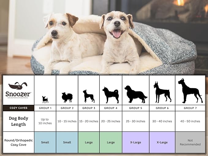 Snoozer Luxury Cozy Cave Pet Bed, Wag Collection, Large - Pedigree Storm