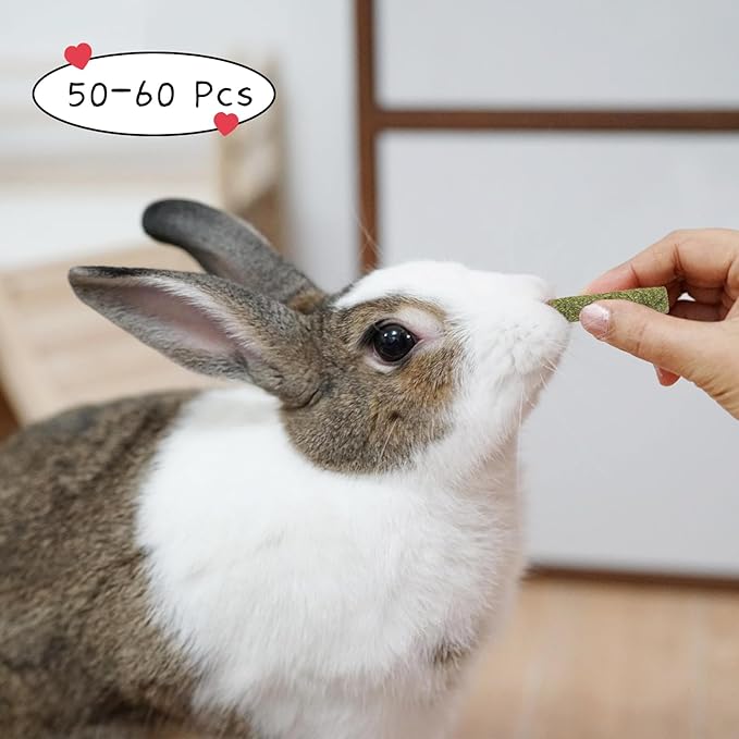 50-60 Pcs Rabbit Chew Toys, Guinea Pig, Hamster, Bunny Chew Toys, Sweet Bamboo, Apple Stick, Timothy Stick, Prevent Teeth Overgrowth, Clean Teeth