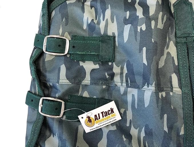 AJ Tack 1200D Waterproof Winter Pony Blanket - 300g Heavyweight Turnout with Fleece Collar, Shoulder Gussets & Tail Flap - Turquoise 52"