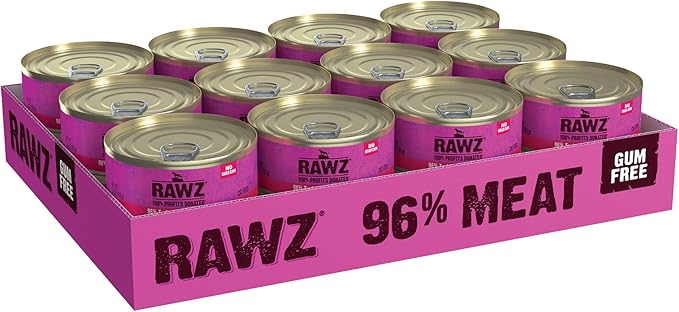 Rawz Natural Premium Pate Canned Cat Wet Food - Made with Real Meat Ingredients No BPA or Gums - 5.5oz Cans 24 Count (Turkey & Salmon)