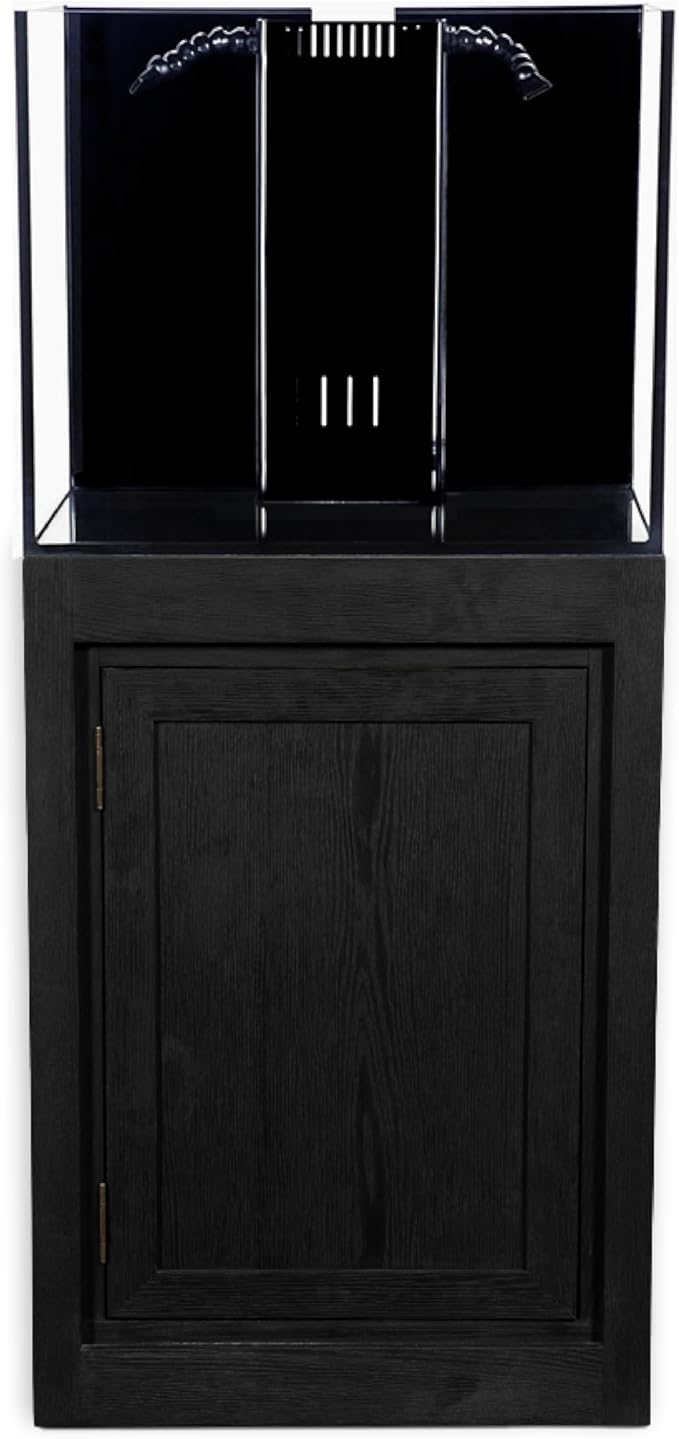80G 80 Gallon Starfire Rimless SC Aquariums 32x24x24 12mm Pnp System with Black Wood Cabinet