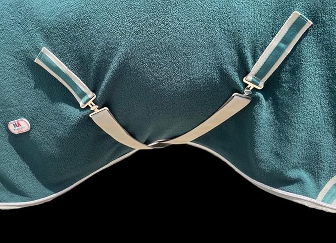 Majestic Ally Anti Pill Fleece Horse Blanket/Sheet with Silver Braided Rope (Hunter Green, 78)
