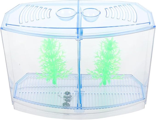 Mipcase Small Betta Fish Tank Mini Goldfish Tank with Divider Acrylic Small Aquarium for Shrimp Beta Fish